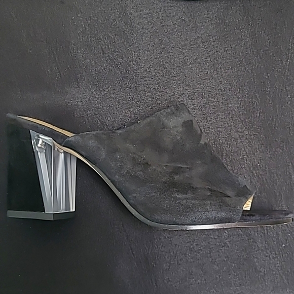 NWOT Nine West Gemily Peep Toe Mules with Partial Clear Heel - Picture 9 of 9